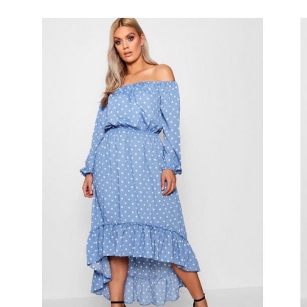 Baby Blue Polka Dot Maxi Dress